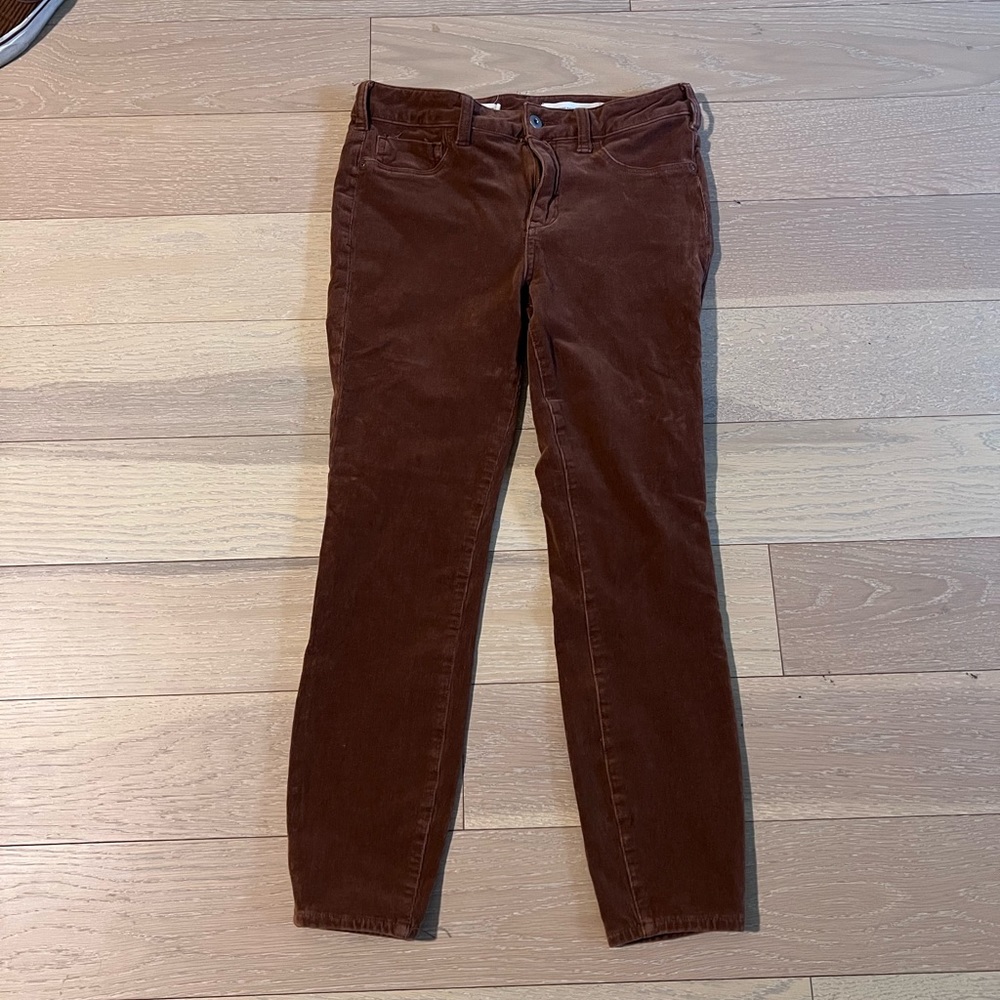 Anthropologie Pilcro high rise skinny stretch corduroy in rust